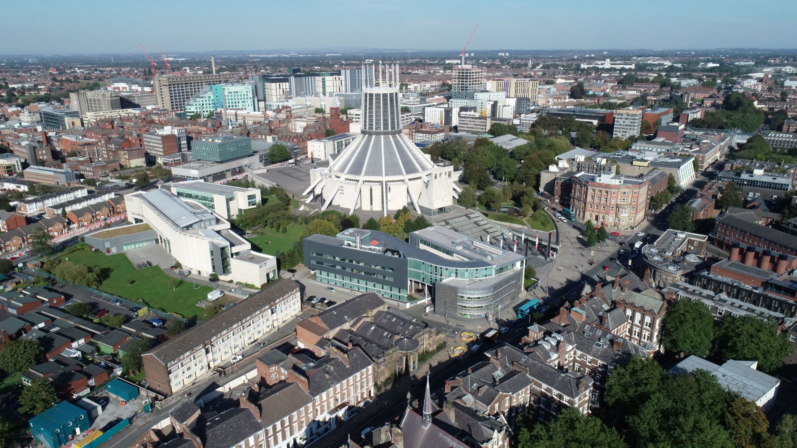 Birds eye view of Liverpool Cathedral