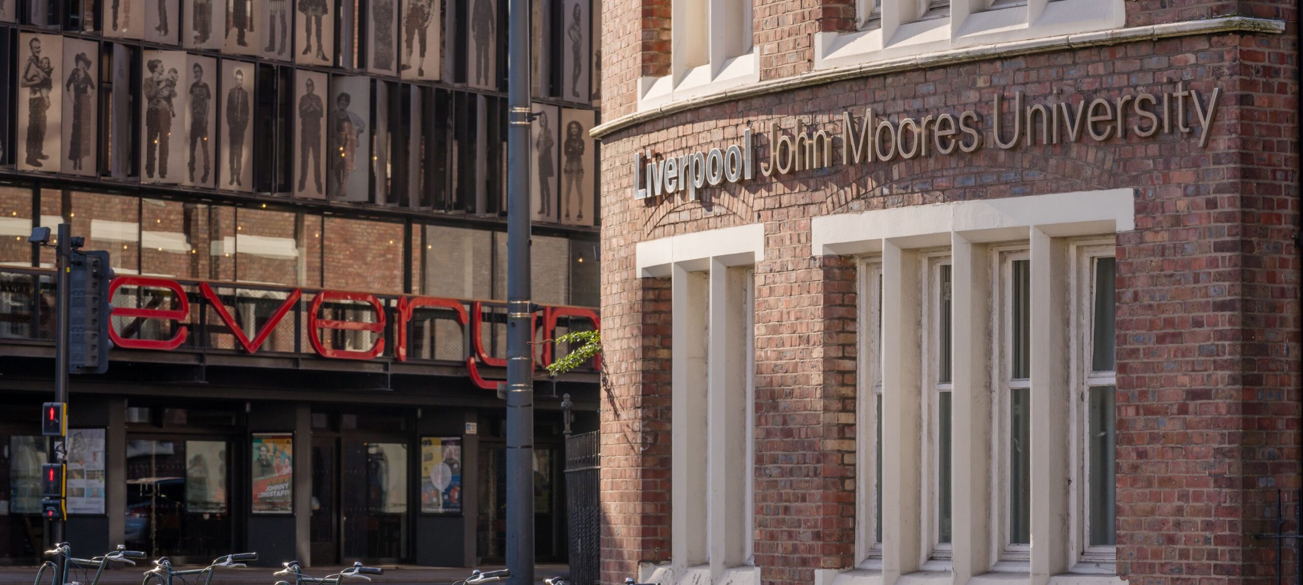 The everyman building and Liverpool John Moores University Building