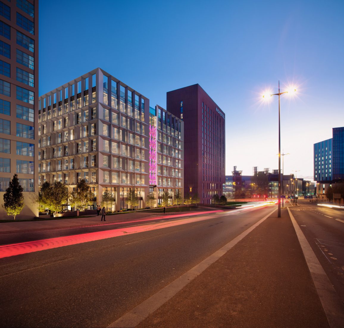 A concept image of what the HEMISPHERE new building might look like at night