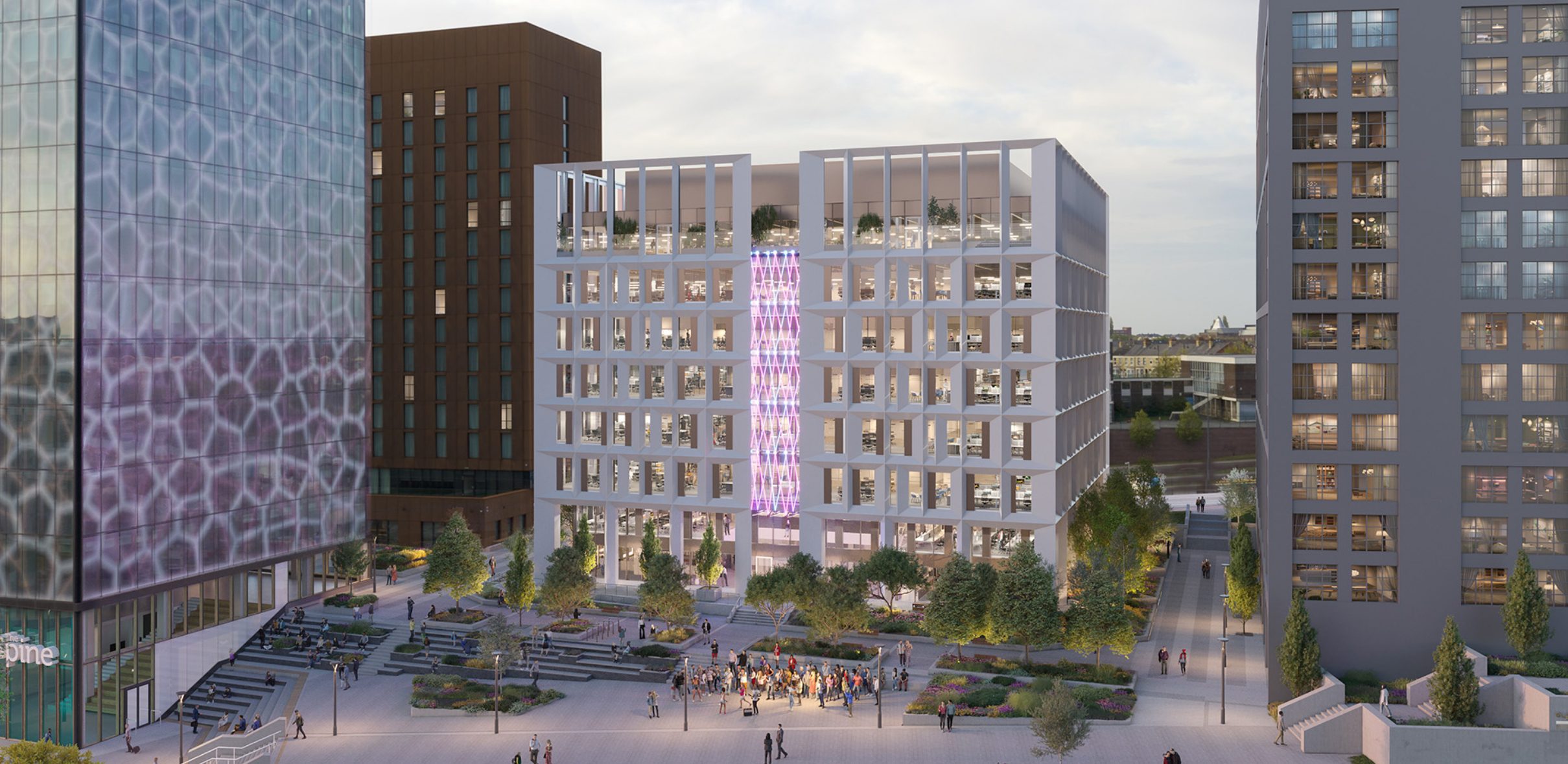 A concept image of the Paddington Village Hemisphere building