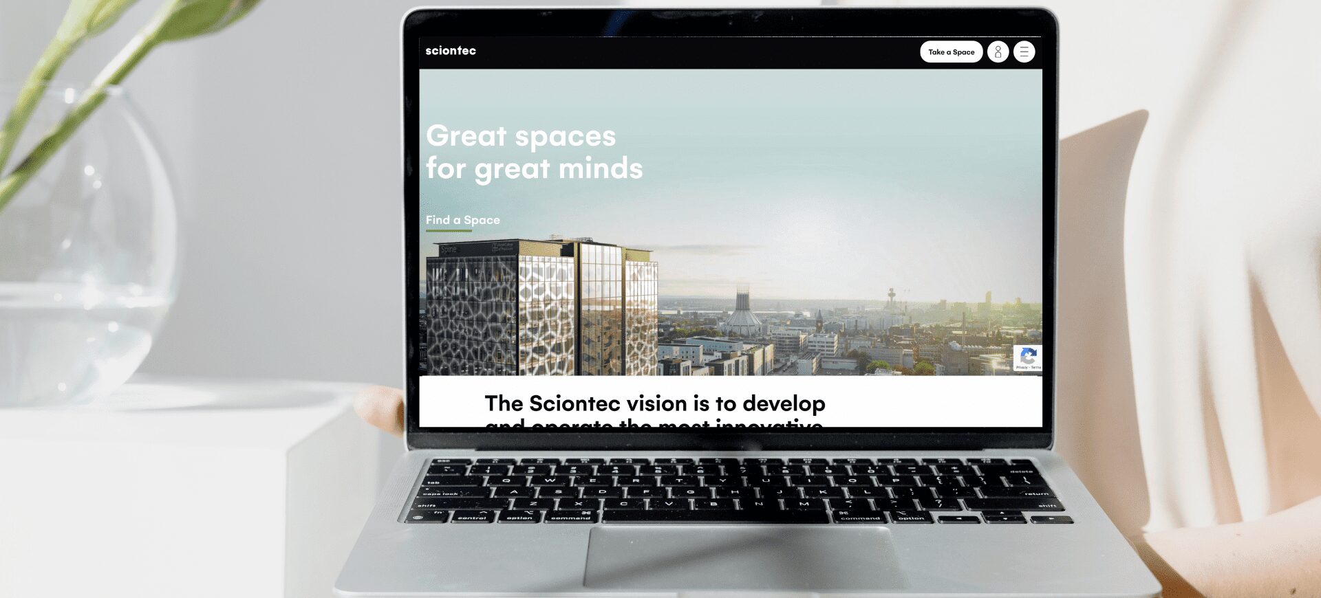 Sciontec website on screen